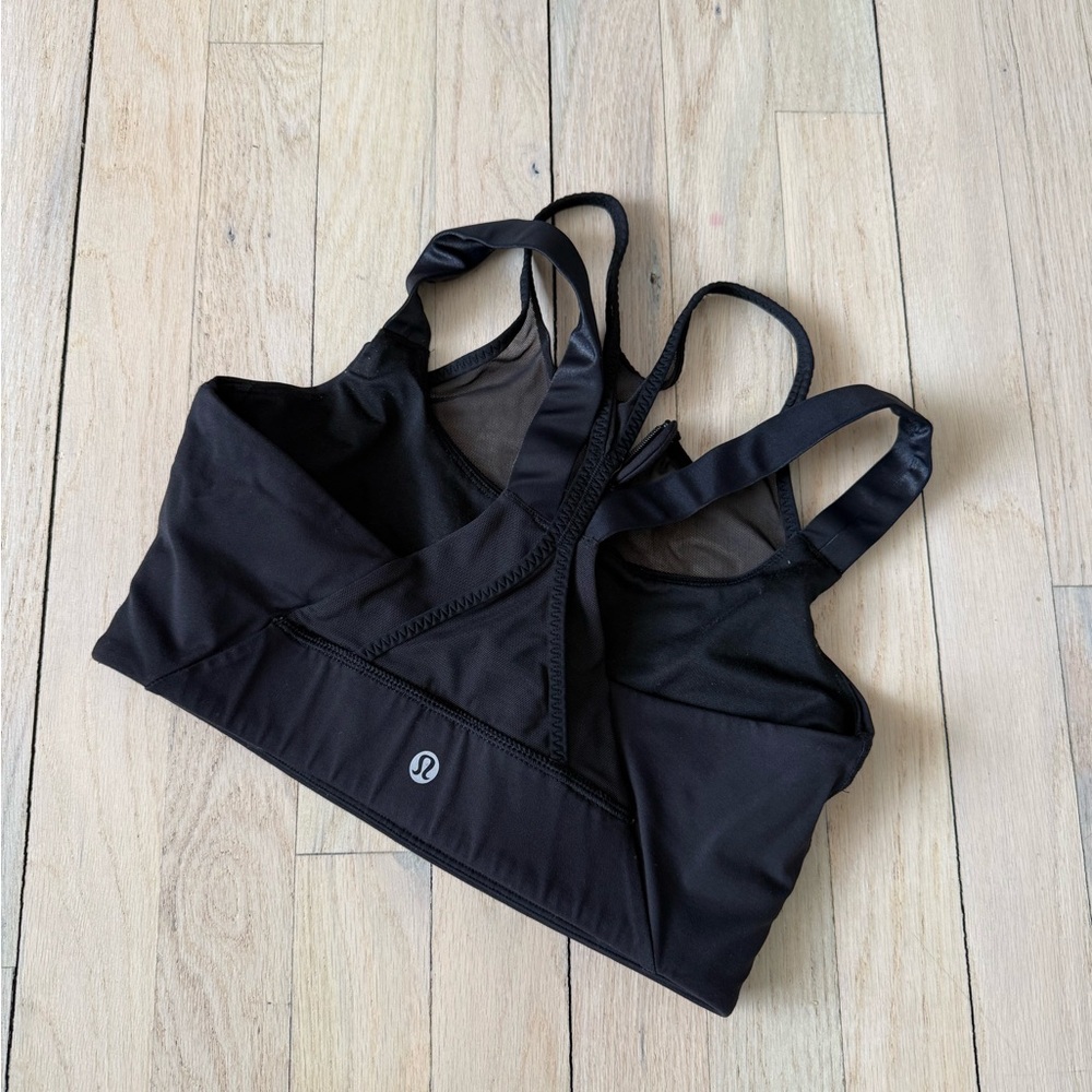 lululemon athletica Black Double-Strap Mesh Sports Bra